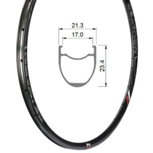 Rim, alloy, 700C, 24H L12R12, DWA23C, 23.4x17, Tub.Ready, Sleeved, Novatec-SKC (CXD-C)
