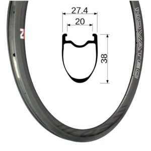 Rim R3-C_U3.0 Wide Rear Rim 24H (8:16) Tubeless ready with R3 logo - SRV