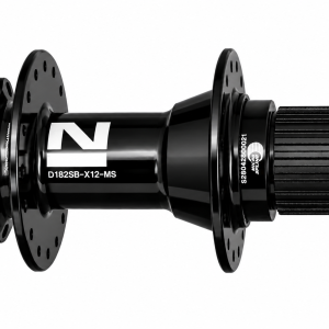 Rear disc hub Novatec D182SB-X12-MS, 6-bolt, black, 32 holes