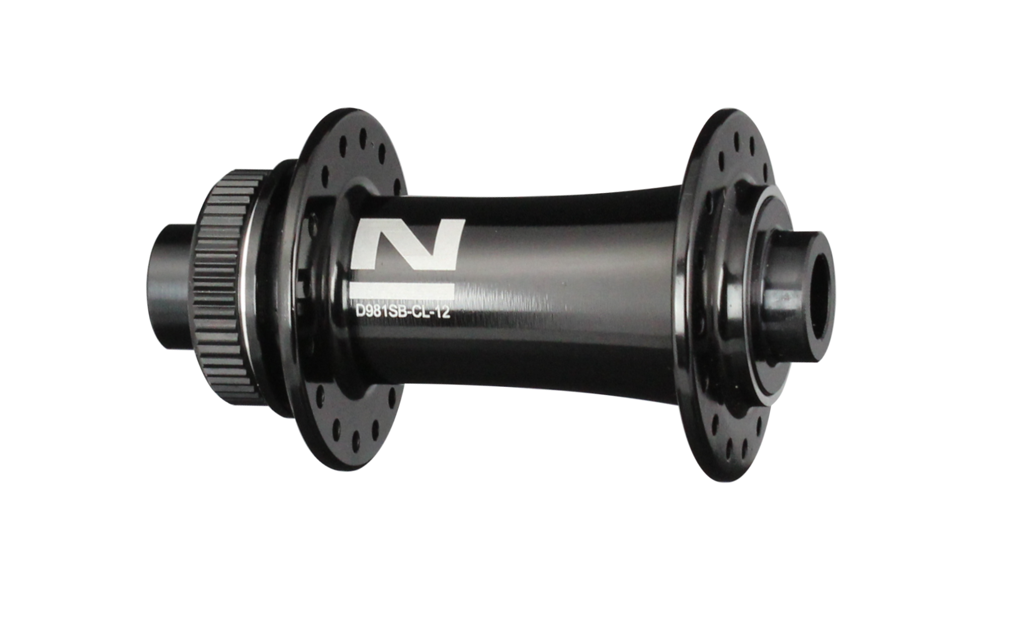 Front disc hub Novatec D981SB-CL-12, centerlock, black, 28 holes